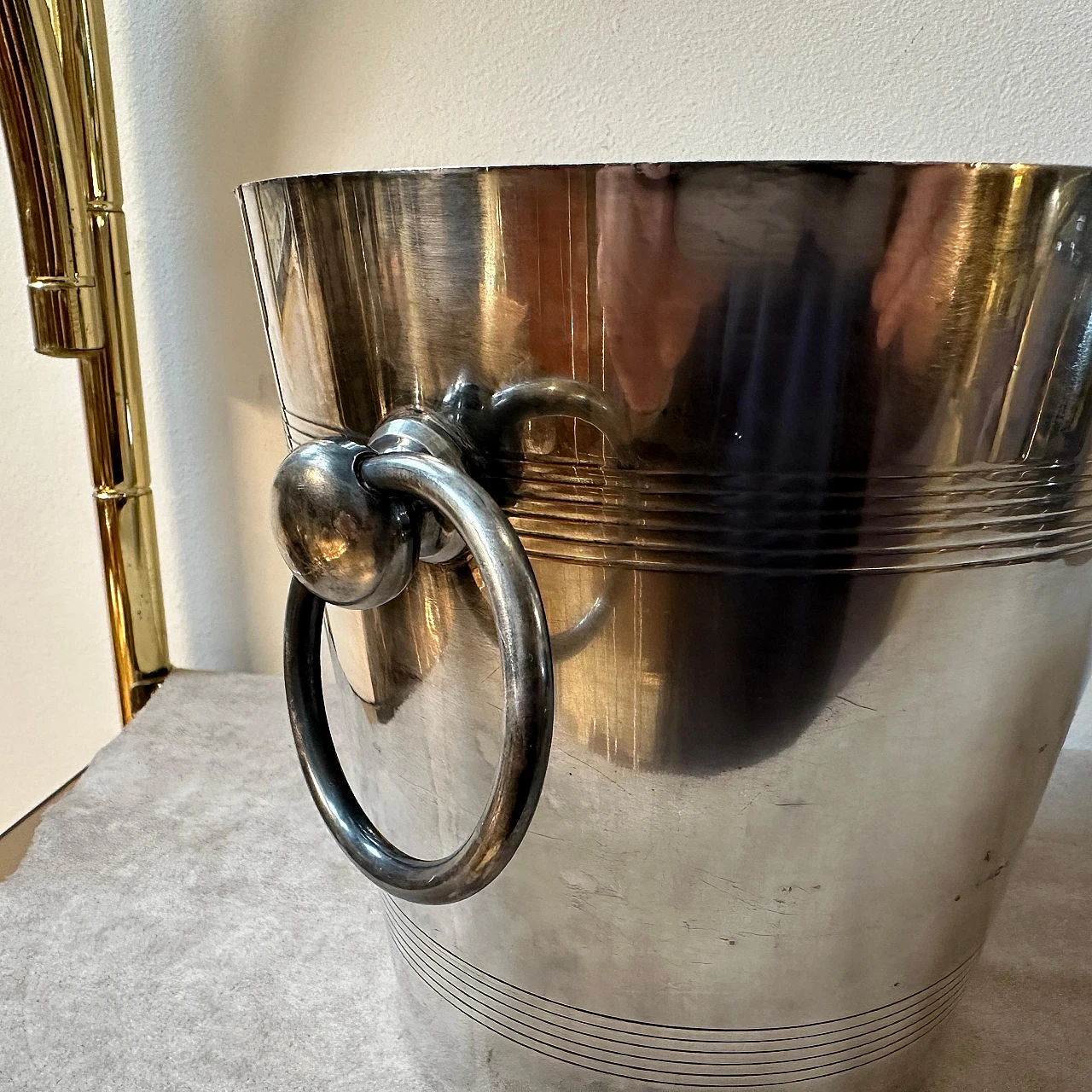 Refrigeratore per vino placcato in argento Art Deco, anni '50 8