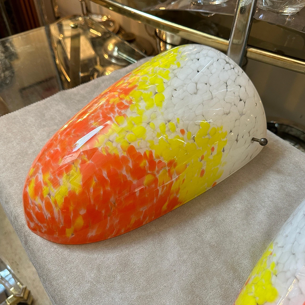 Pair of oval Murano glass lamps by Barovier, 1980s 12