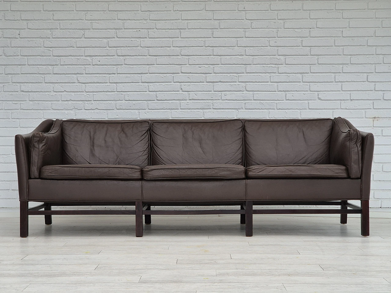 Brown leather sofa by G. Thams for Grant Møbelfabrik, 1970s 1