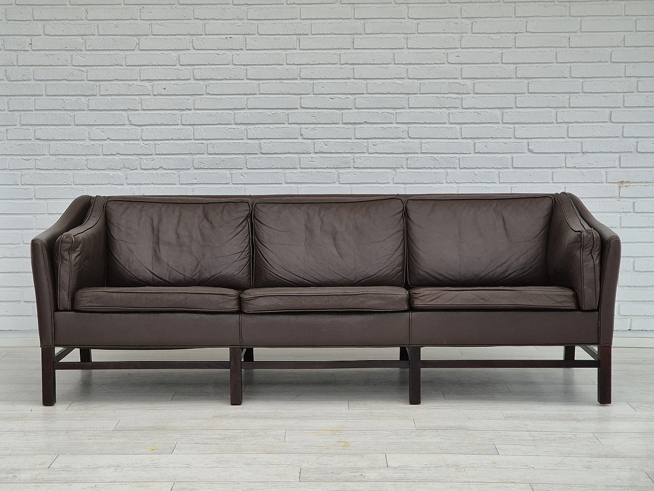 Brown leather sofa by G. Thams for Grant Møbelfabrik, 1970s 2