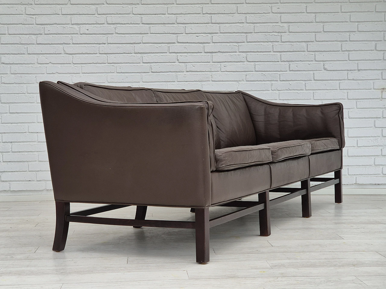 Brown leather sofa by G. Thams for Grant Møbelfabrik, 1970s 3