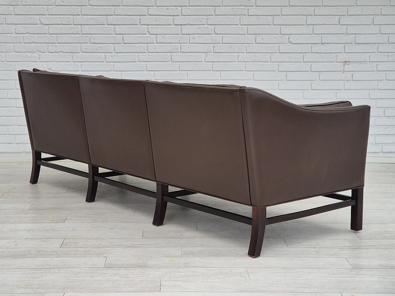 Brown leather sofa by G. Thams for Grant Møbelfabrik, 1970s 7