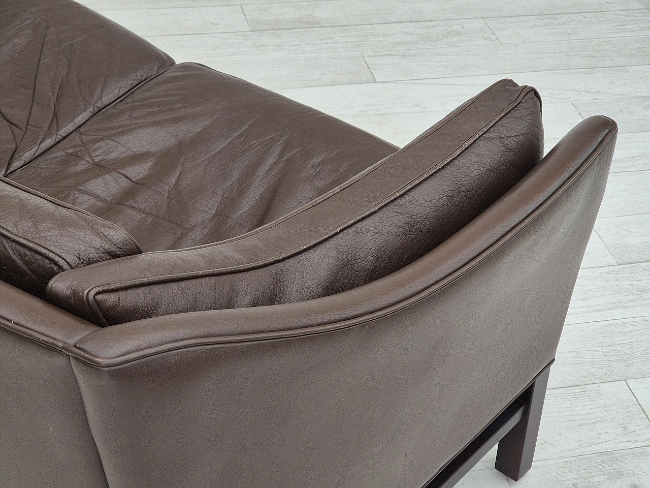 Brown leather sofa by G. Thams for Grant Møbelfabrik, 1970s 8
