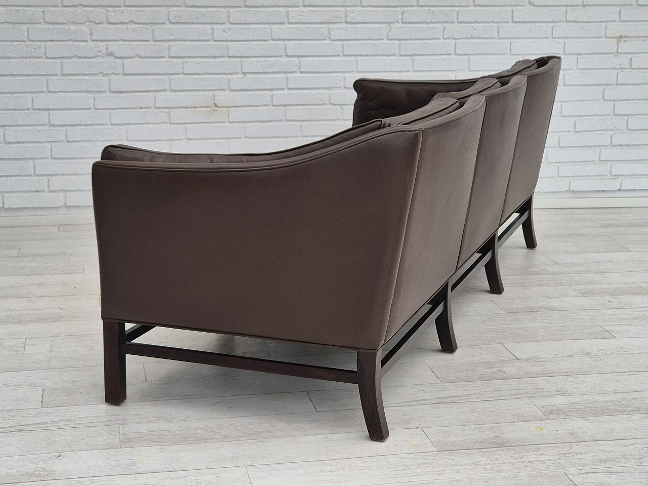 Brown leather sofa by G. Thams for Grant Møbelfabrik, 1970s 11