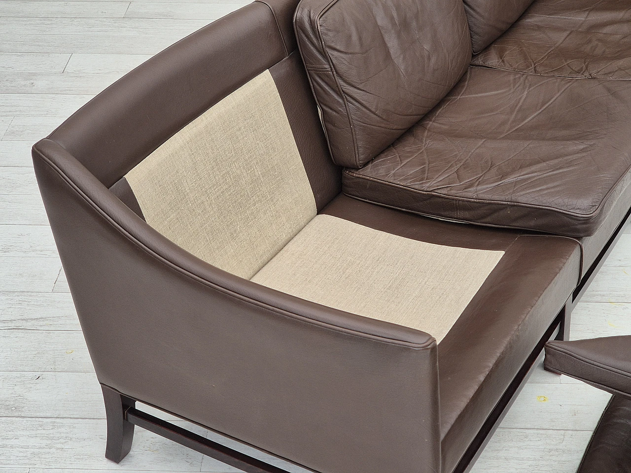 Brown leather sofa by G. Thams for Grant Møbelfabrik, 1970s 14