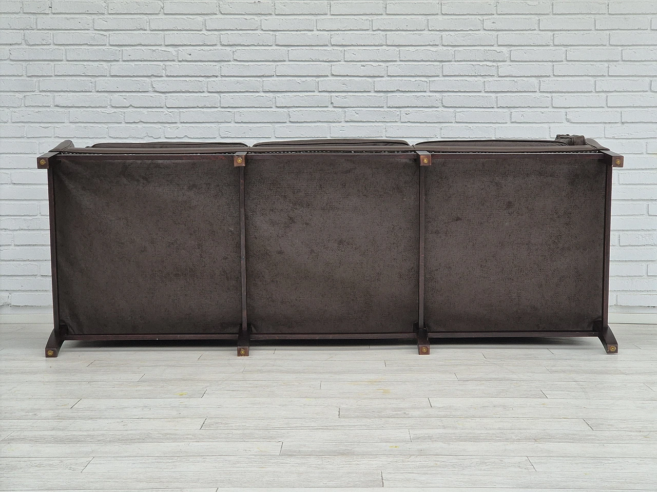 Brown leather sofa by G. Thams for Grant Møbelfabrik, 1970s 15