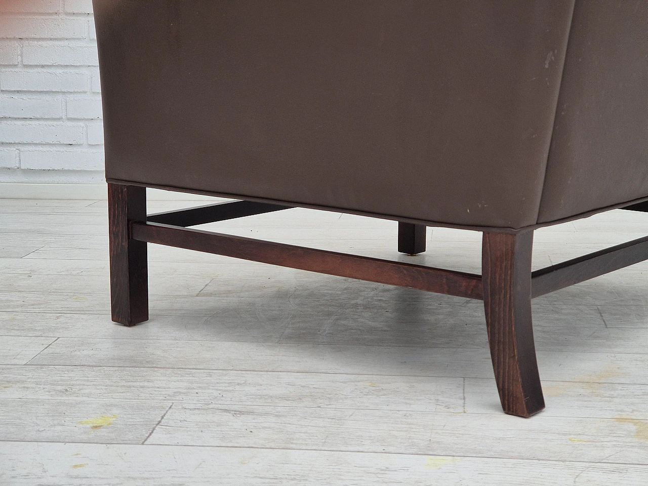 Poltrona marrone in pelle di G. Thams per Grant Møbelfabrik, anni '70 8