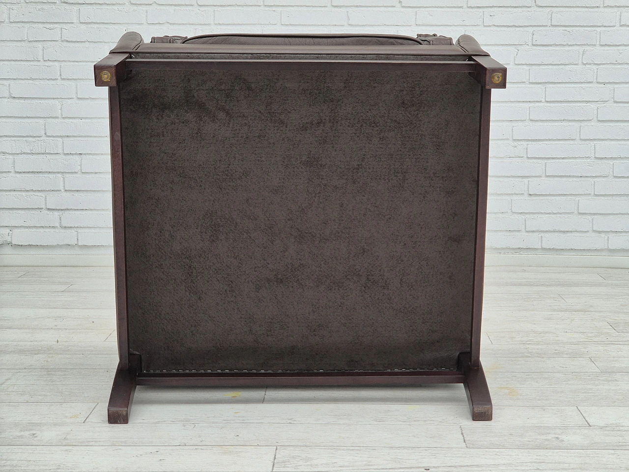 Poltrona marrone in pelle di G. Thams per Grant Møbelfabrik, anni '70 11