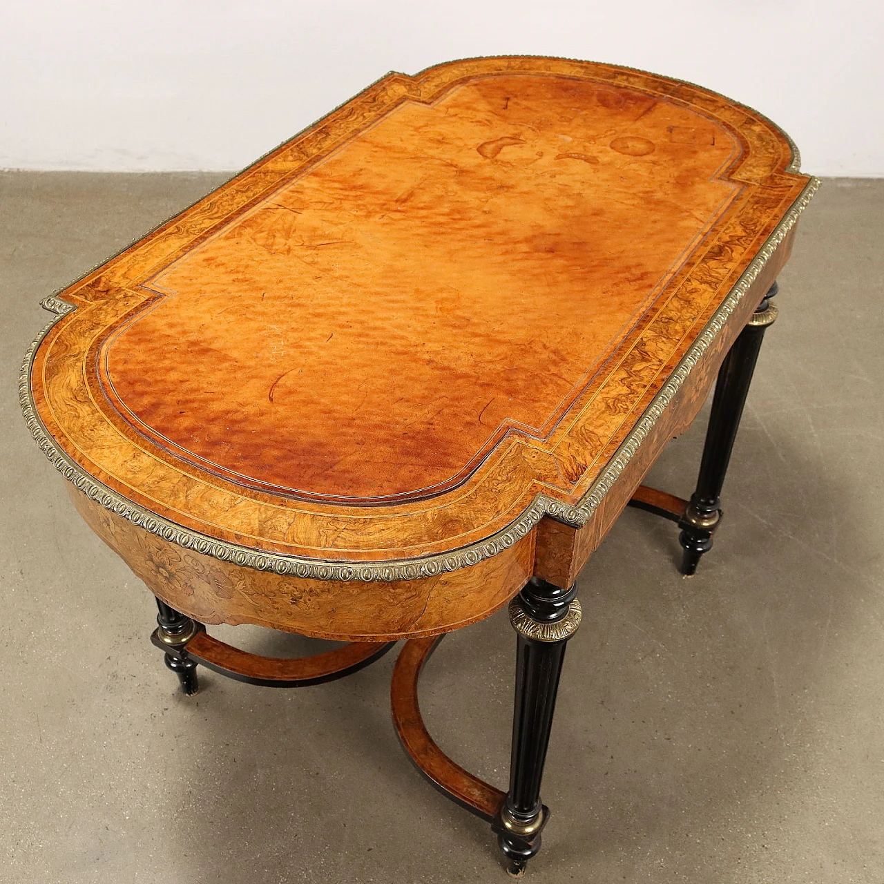 Walnut and maple burl desk by W.M. Johnson & Son, 19th century 3