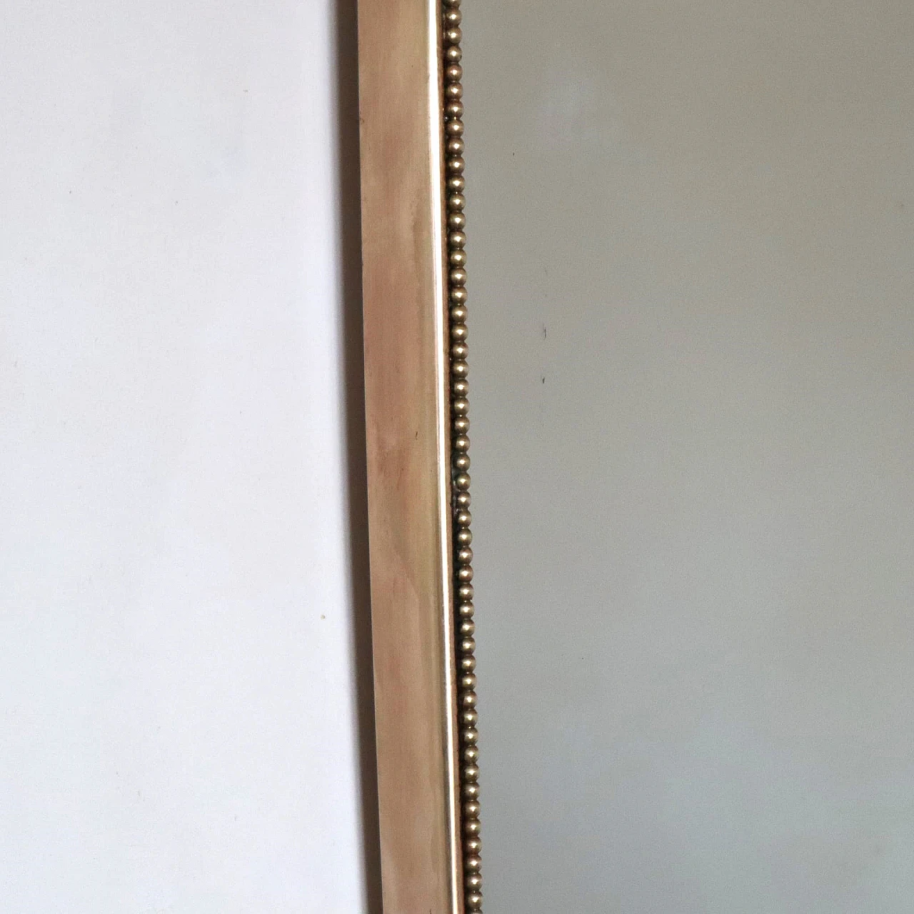 Shield mirror with golden brass frame, 1960s 1