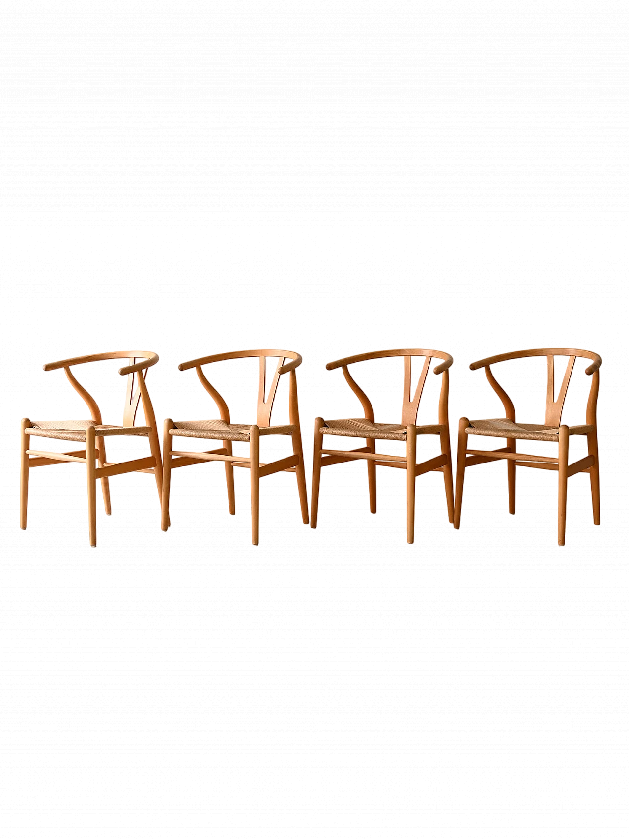 4 CH24 Wishbone Chair chairs by Hans J. Wegner for Carl Hansen & Søn 14
