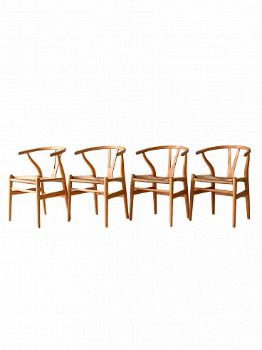 4 Sedie CH24 Wishbone Chair di Hans J. Wegner per Carl Hansen & Søn