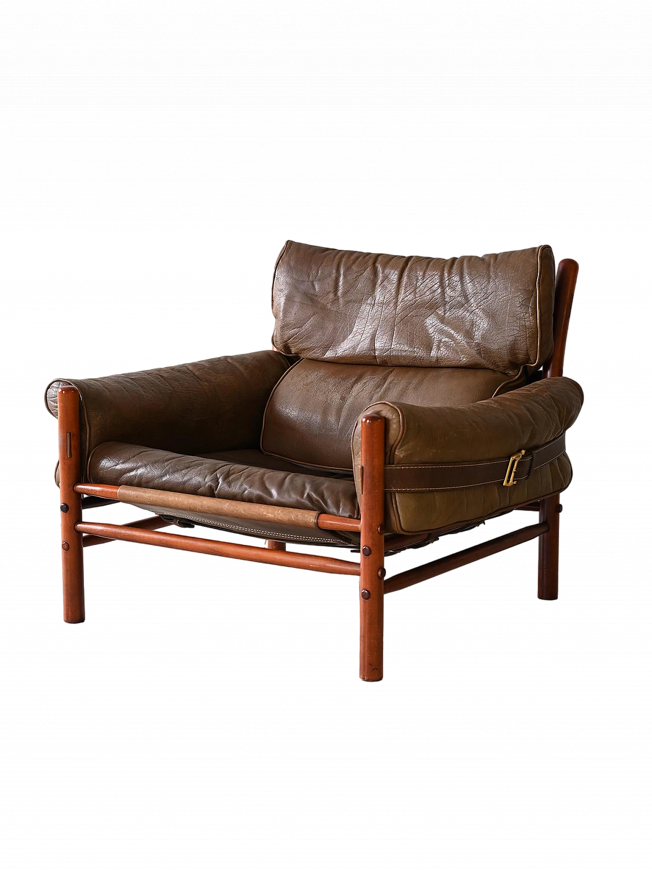 Wood and leather armchair by Arne Norell, 1960s 16