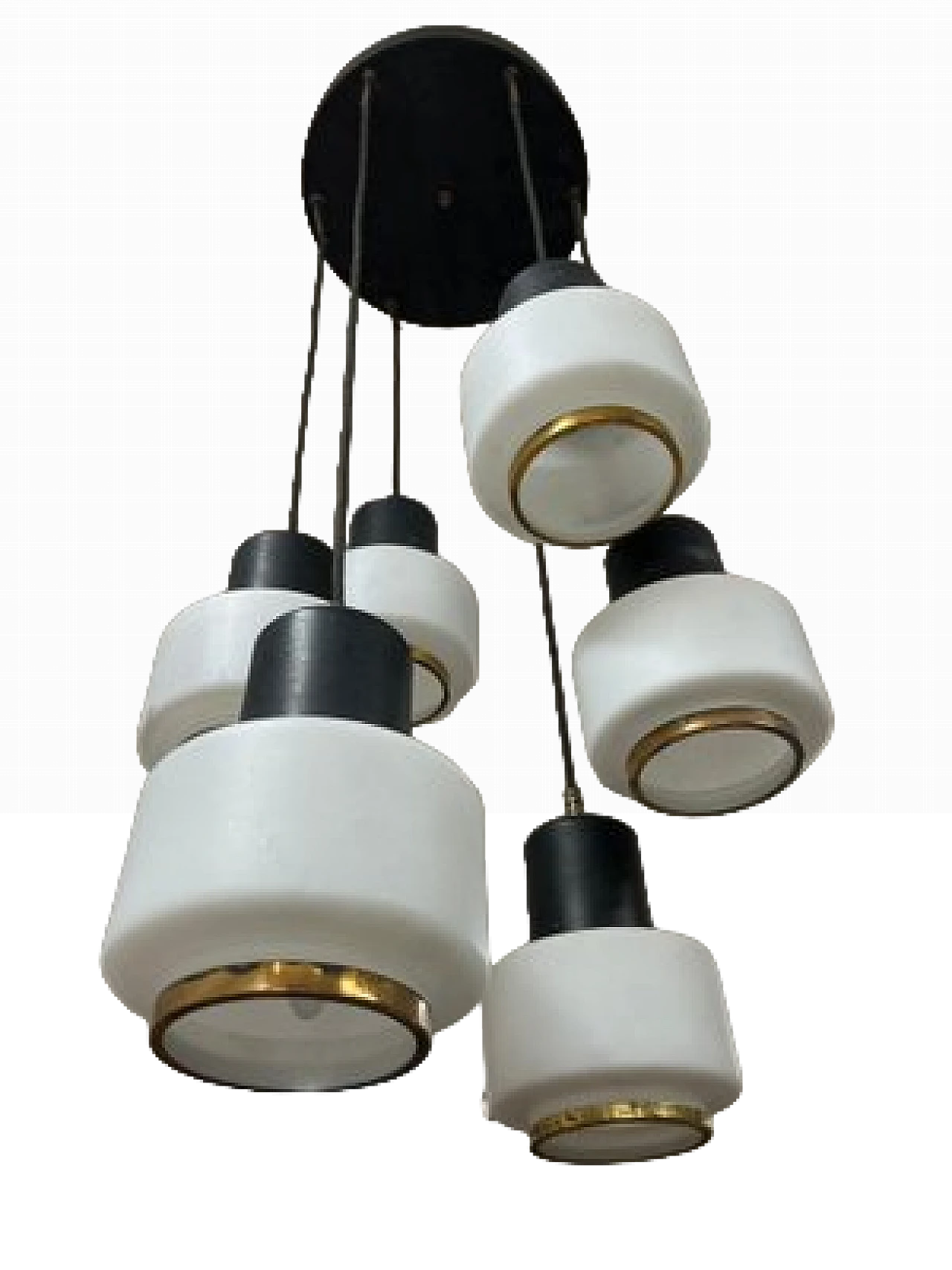 Six-light brass chandelier by Stilnovo, 1950s 5