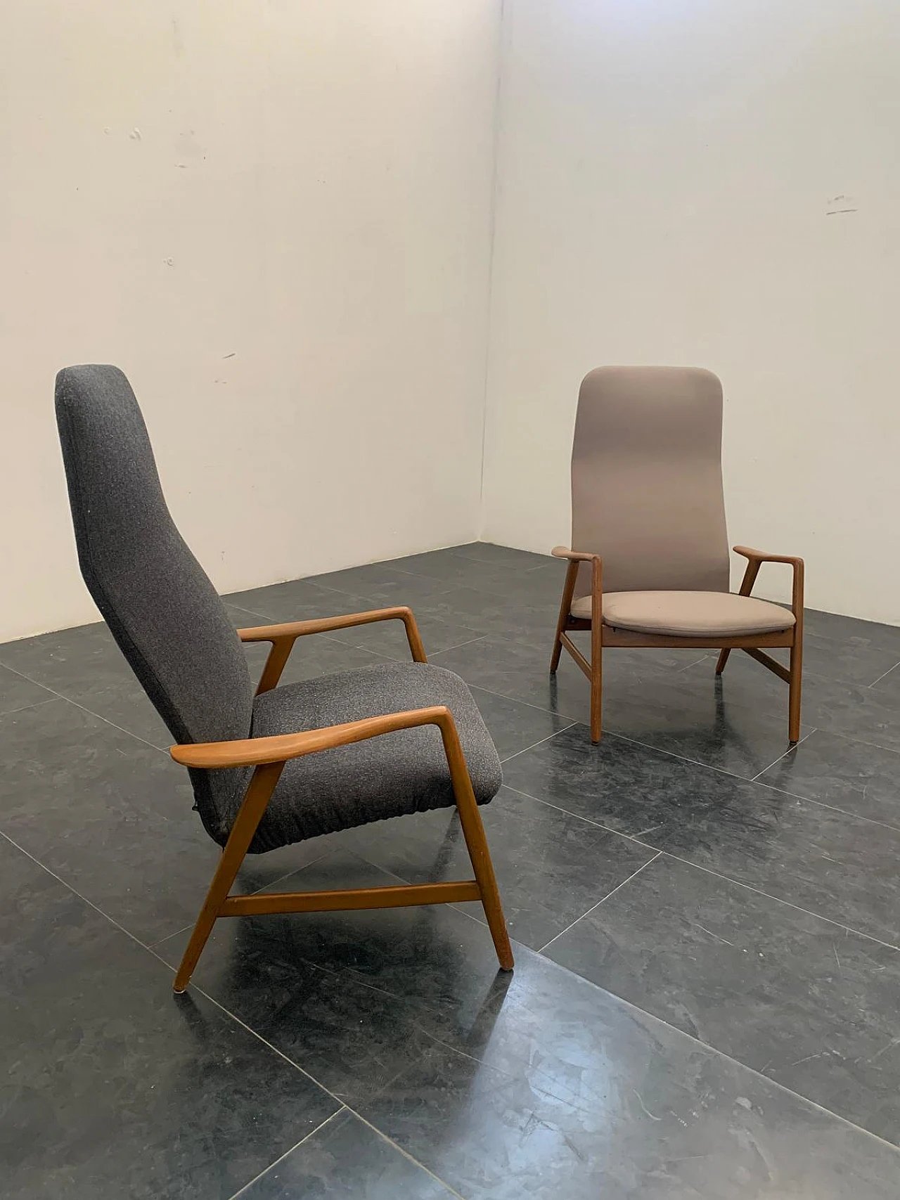 Coppia di poltrone reclinabili di Pizzetti Roma, anni '50 6