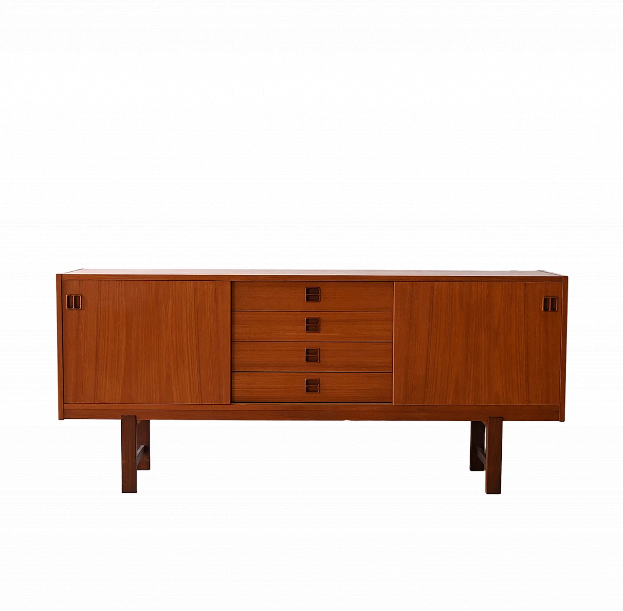 Credenza scandinava in teak con cassetti e ante, anni '60 17