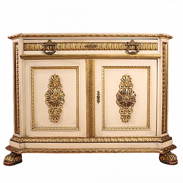 Umbertina lacquered and gilded wood chest of drawers, 19th century