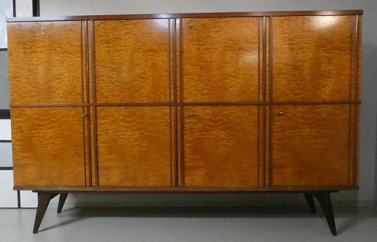 Solid teak sideboard with drawers, 1970s 1