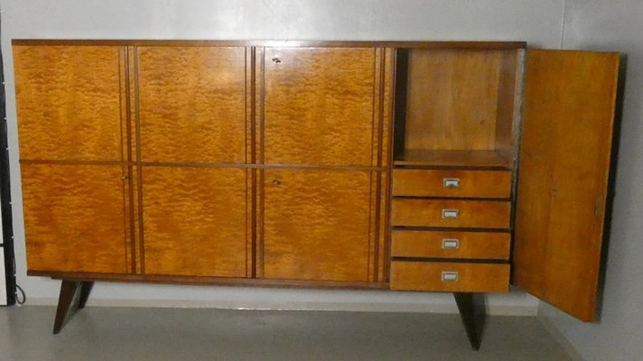 Solid teak sideboard with drawers, 1970s 7