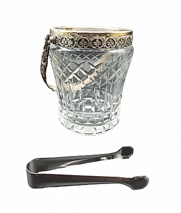 Bohemia crystal and silver ice bucket, 1920s