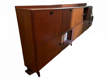 Solid walnut sideboard with open shelves, 1970s