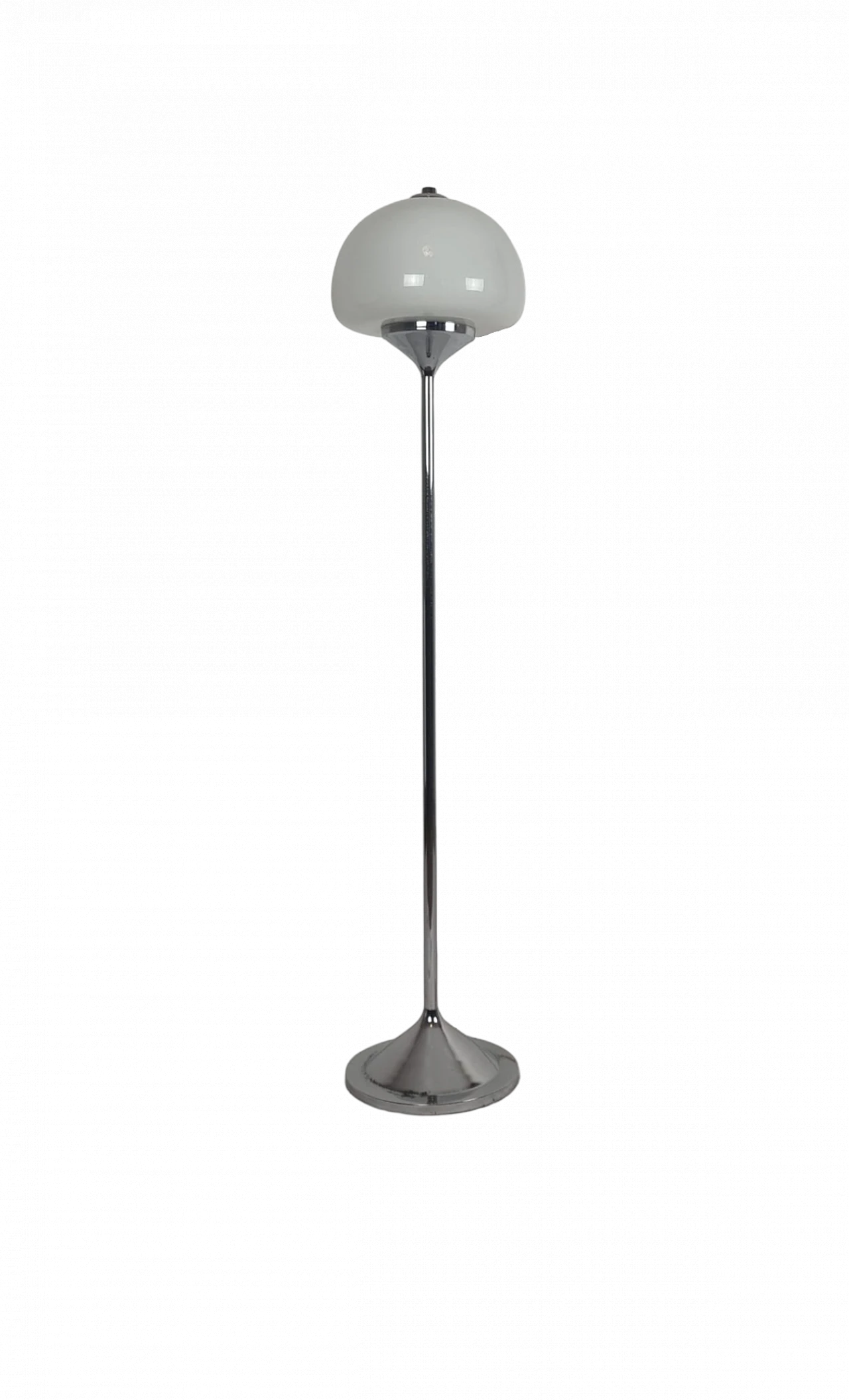 Metal and glass floor lamp in the style of Reggiani, 1970s 9
