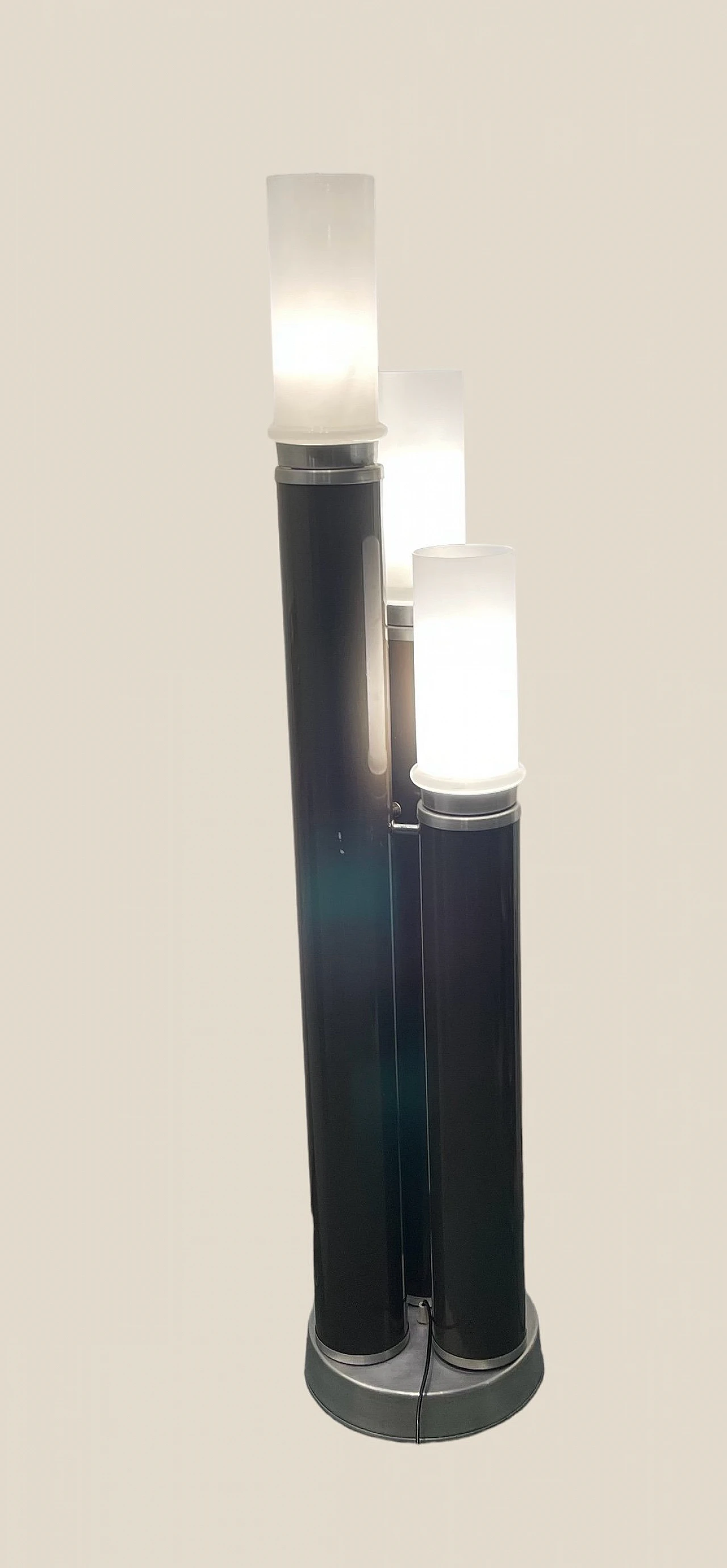 Acrylic and opaline glass three-light floor lamp, 1970s 4