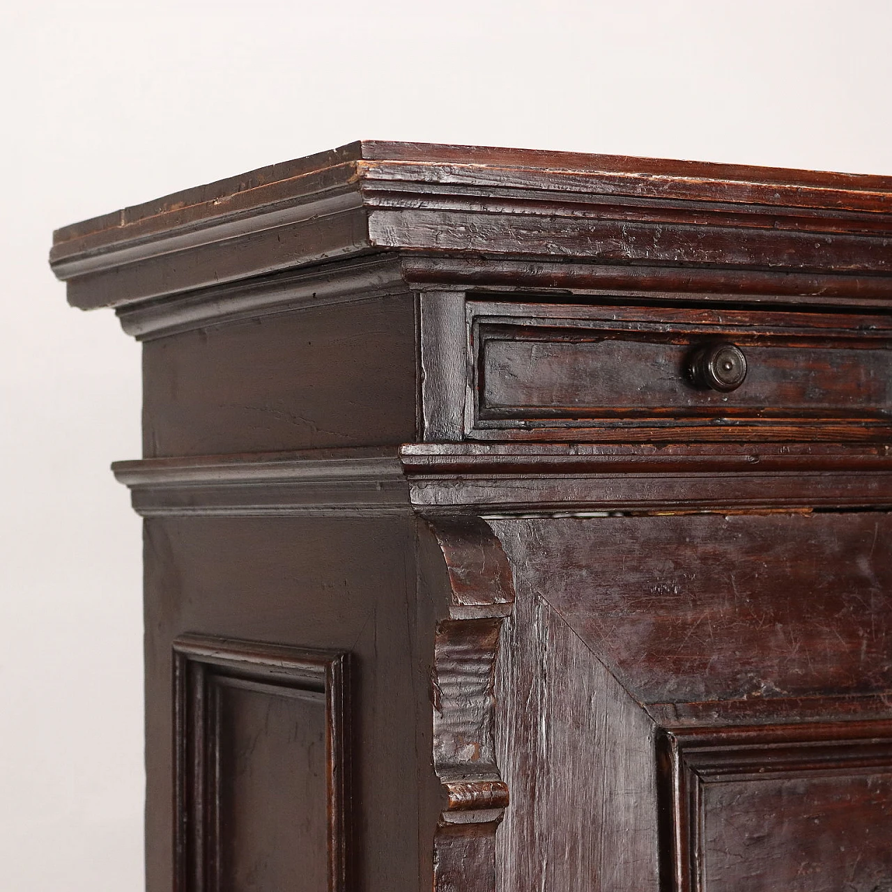 Walnut cupboard with flap door and drawer, 19th century 5