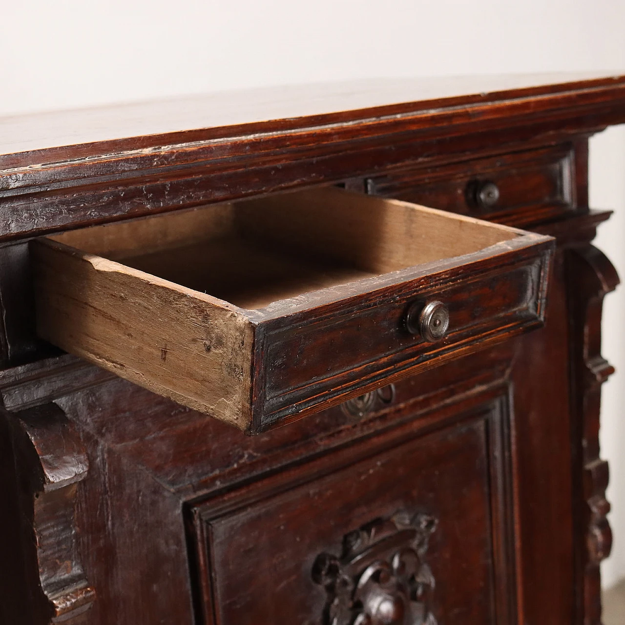 Walnut cupboard with flap door and drawer, 19th century 6