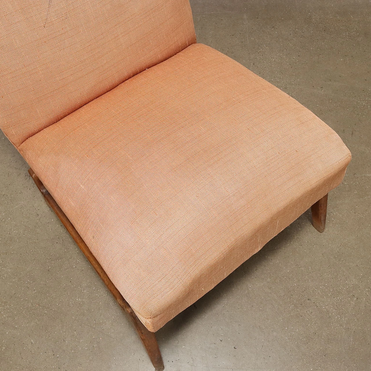 Pair of spring & wooden armchairs with pink fabric, 1950s 6