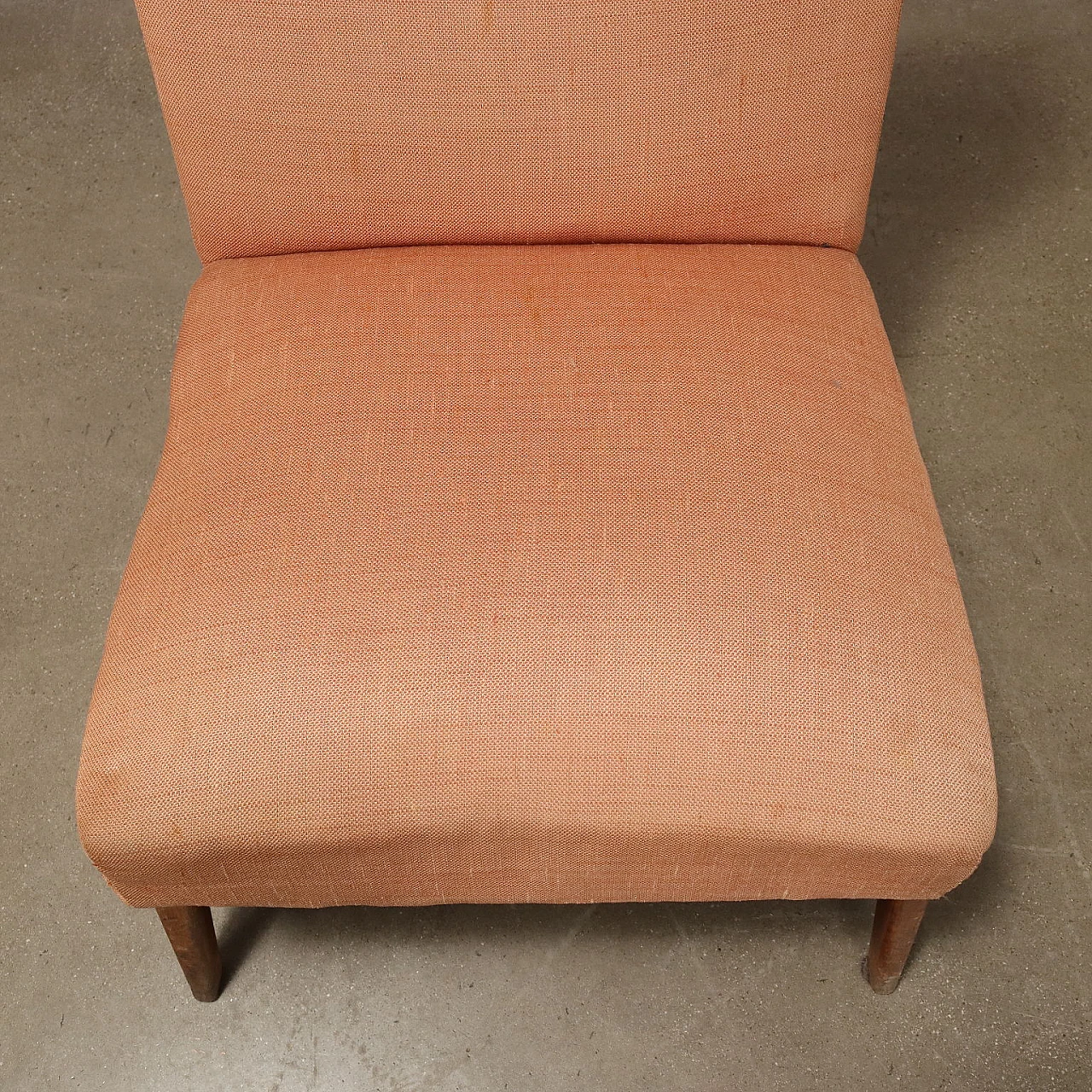 Pair of spring & wooden armchairs with pink fabric, 1950s 7