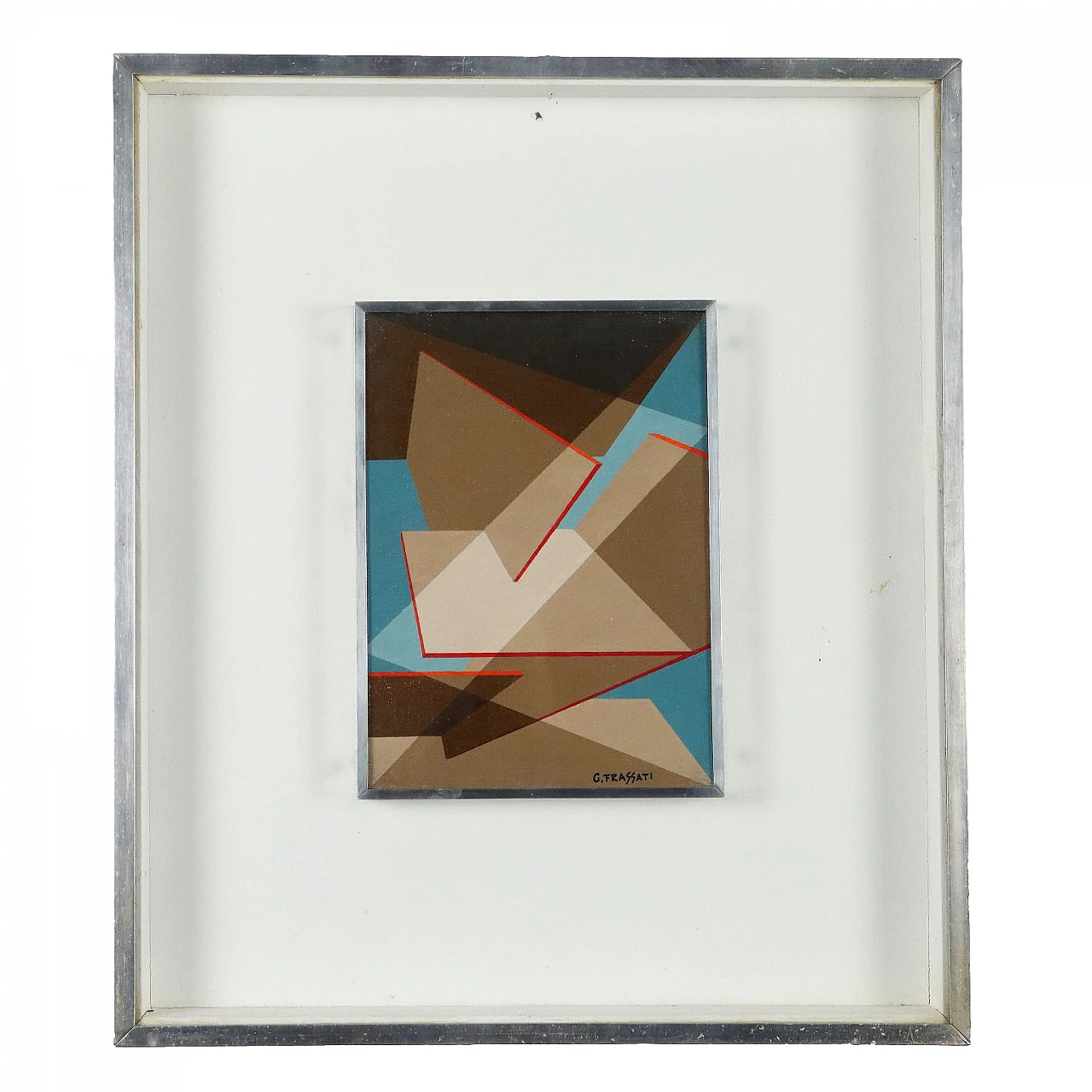 Gianni Frassati, composizione astratta, dipinto a olio su tela 1