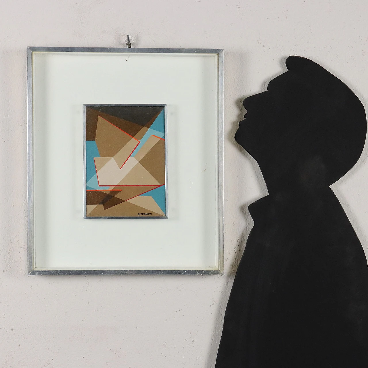 Gianni Frassati, composizione astratta, dipinto a olio su tela 2