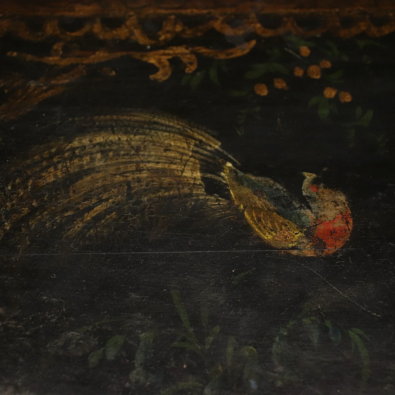 Umbertino coffee table with floral and phytomorphic decorations, 19th century 5