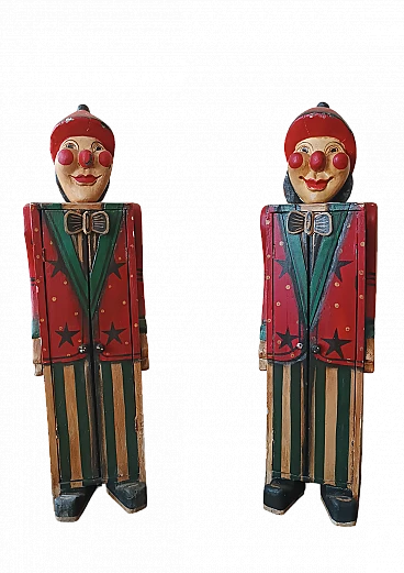 Pair of wood clown-shaped cabinets, 1930s