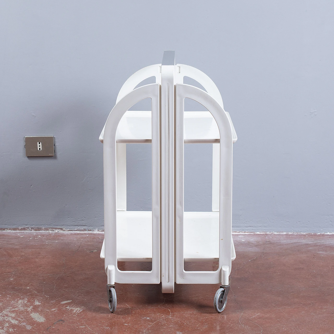 Carrello portavivande in metallo e plastica di Guzzini, anni '60 3