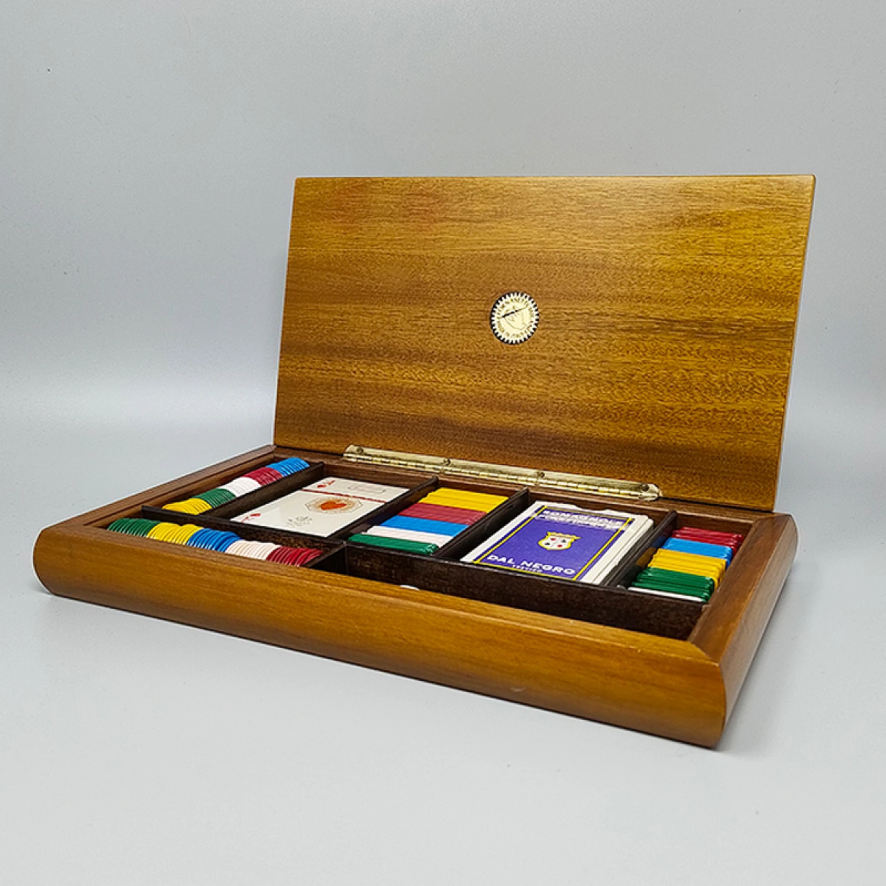 Walnut playing card box by Piero Fornasetti, 1970s 7