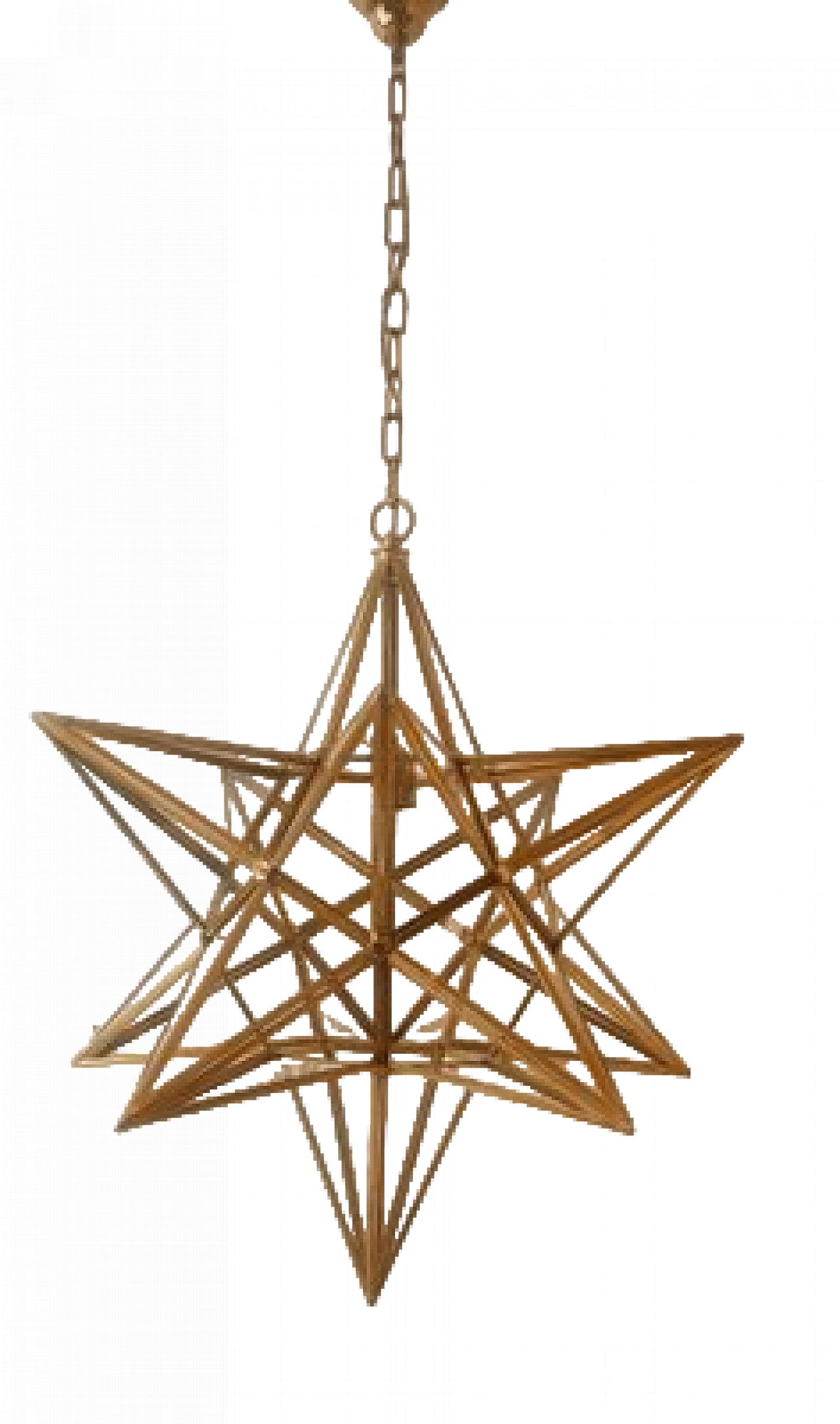 Star-shaped brass chandelier, 1970s 11