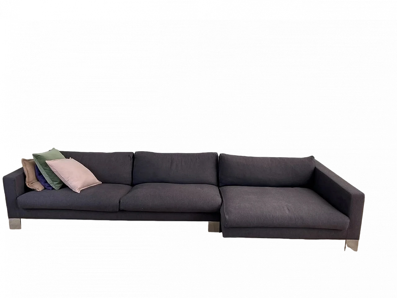 Pollock corner sofa in gray by R. Dordoni for Minotti, 2000s 7