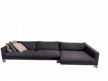 Pollock corner sofa in gray by R. Dordoni for Minotti, 2000s