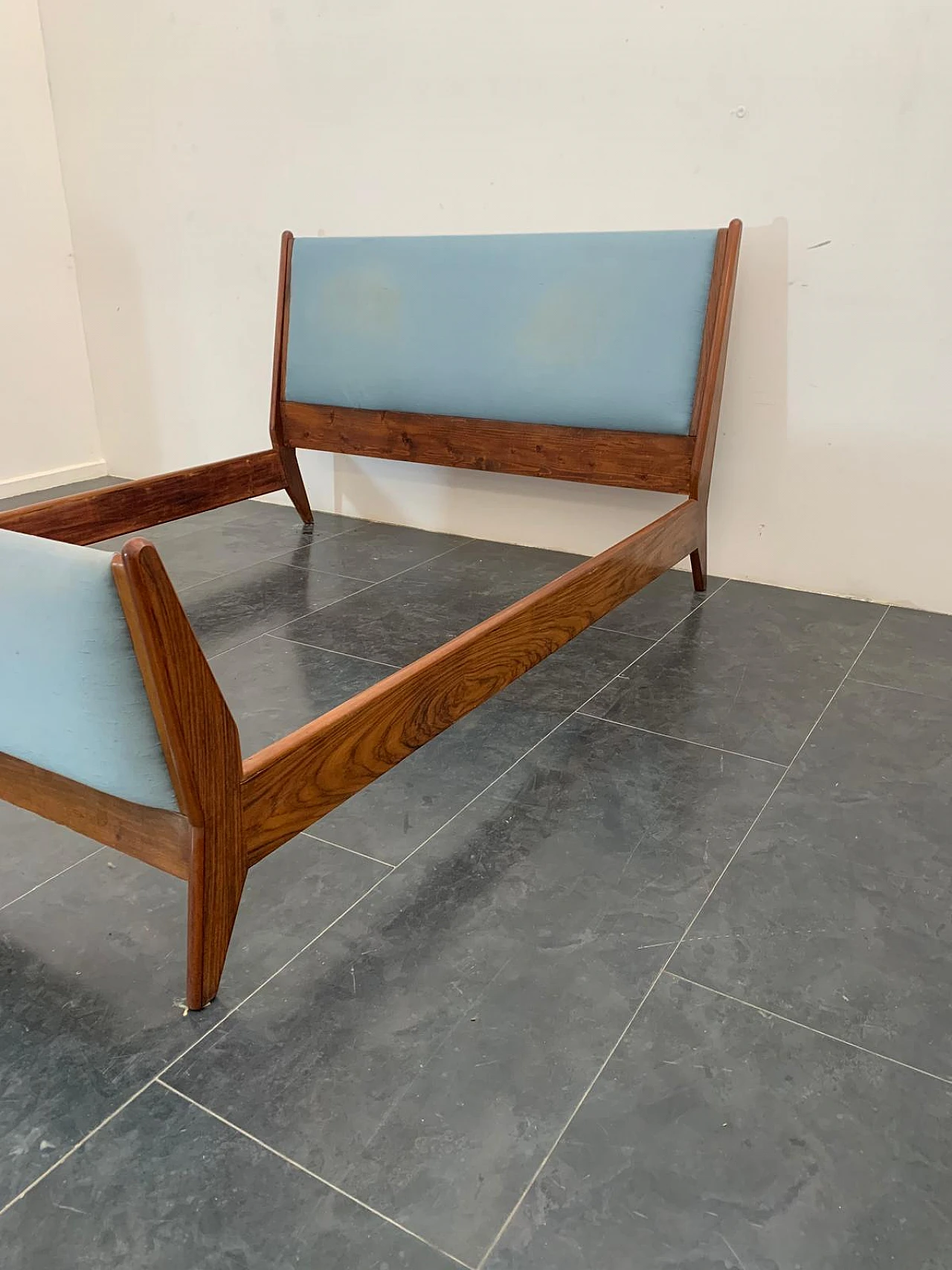 Rosewood and fabric bed by Frauflex, 1970s 3