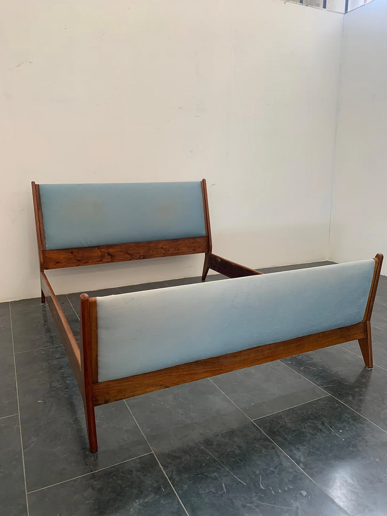 Rosewood and fabric bed by Frauflex, 1970s 4
