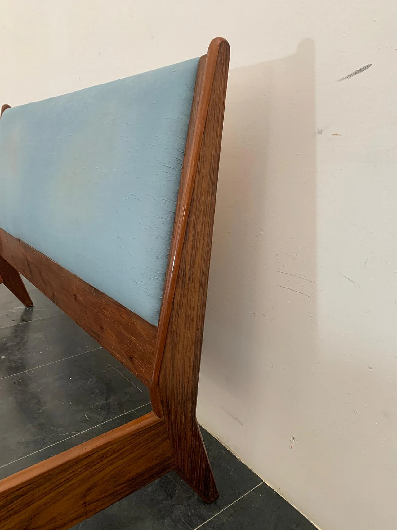 Rosewood and fabric bed by Frauflex, 1970s 5
