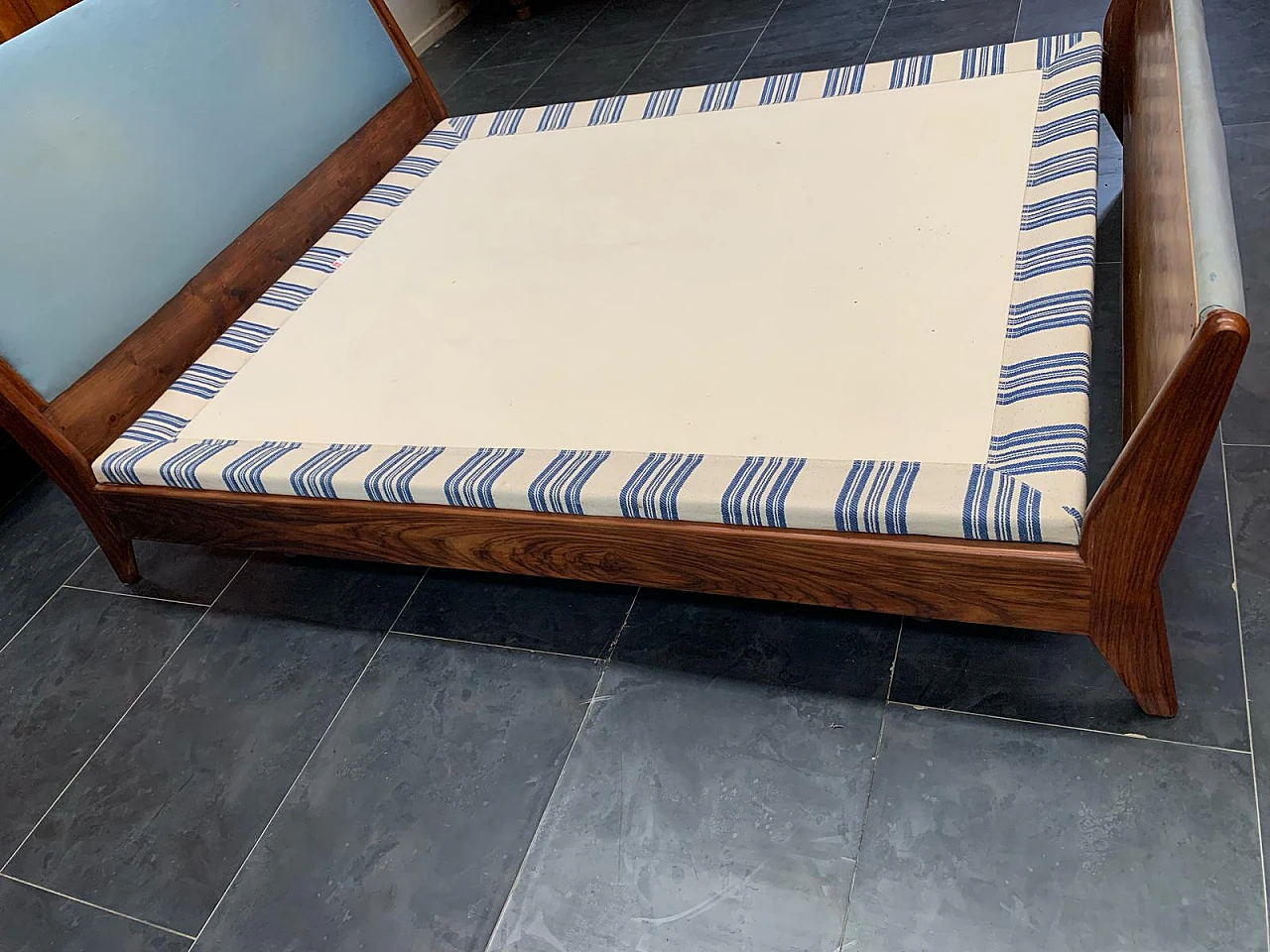 Rosewood and fabric bed by Frauflex, 1960s 13