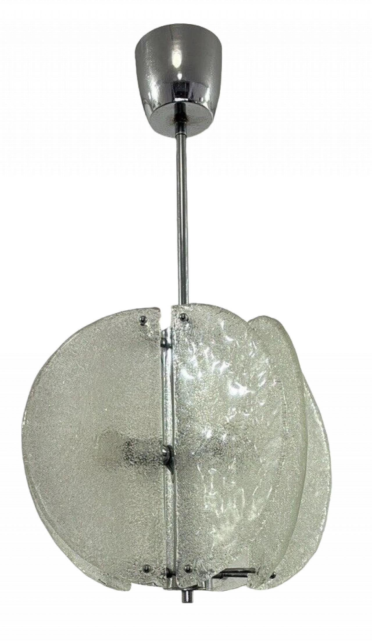 Glass and steel chandelier by Carlo Nason for Mazzega, 1970s 12
