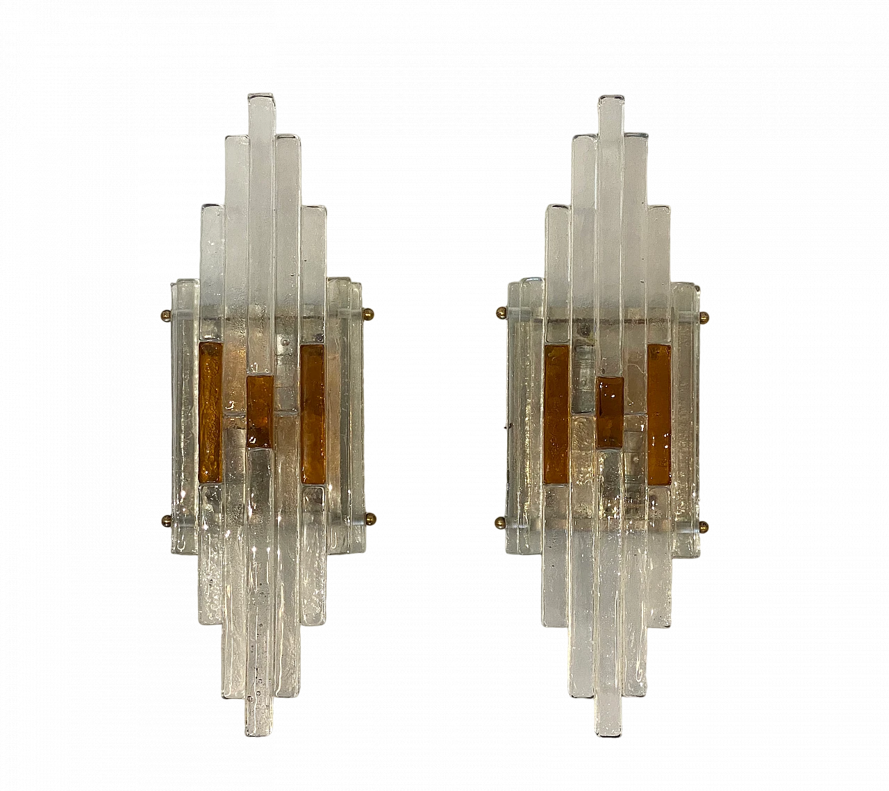 Pair of glass appliques by Albano Poli for Poliarte, 1970s 12