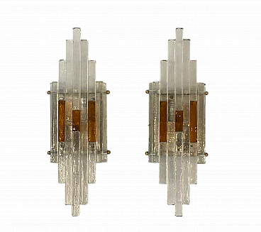 Pair of glass appliques by Albano Poli for Poliarte, 1970s