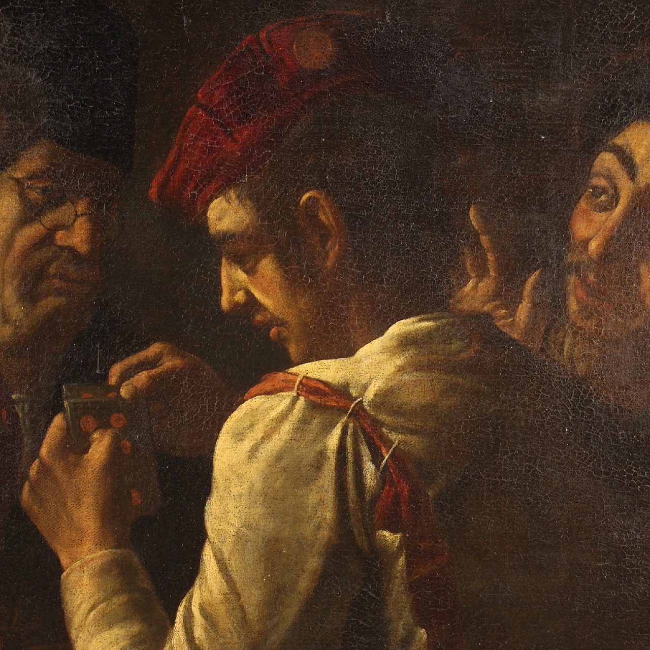Giocatori di carte, dipinto a olio su tela, '600 6
