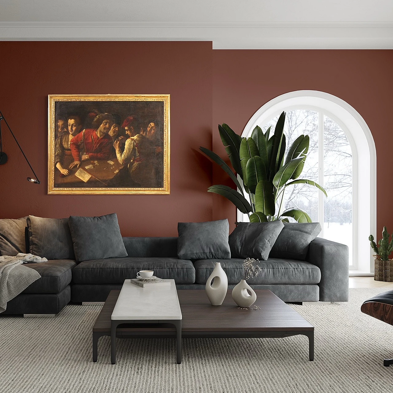 Giocatori di carte, dipinto a olio su tela, '600 13