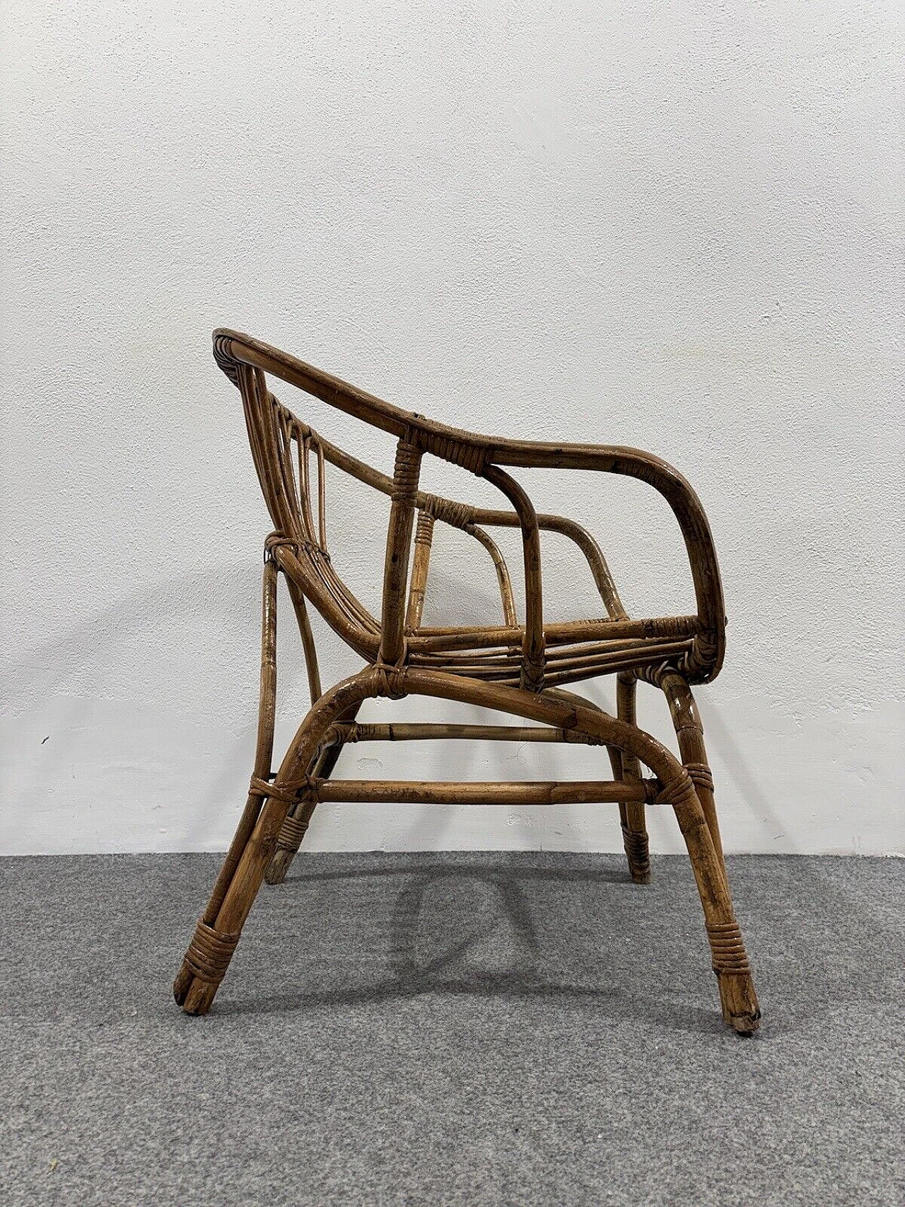 4 Rattan garden armchairs by Vittorio Bonacina, 1960s 11